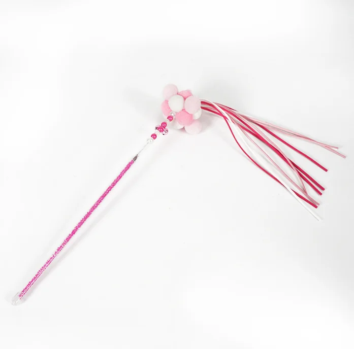 2021 cheap rabbit fur cat charmer wand with small bell