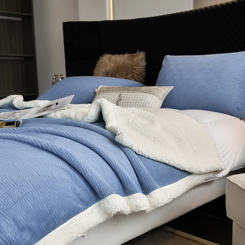 2024 Geometric Knitted Soft 3d Jacquard Blanket Can Be Customized For Home Travel Cover Blanket Sofa Office Nap Blanket