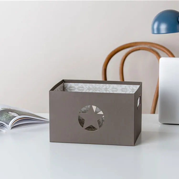 Wholesale eco-friendly high quality home goods star pattern paper cd toy storage box without lid