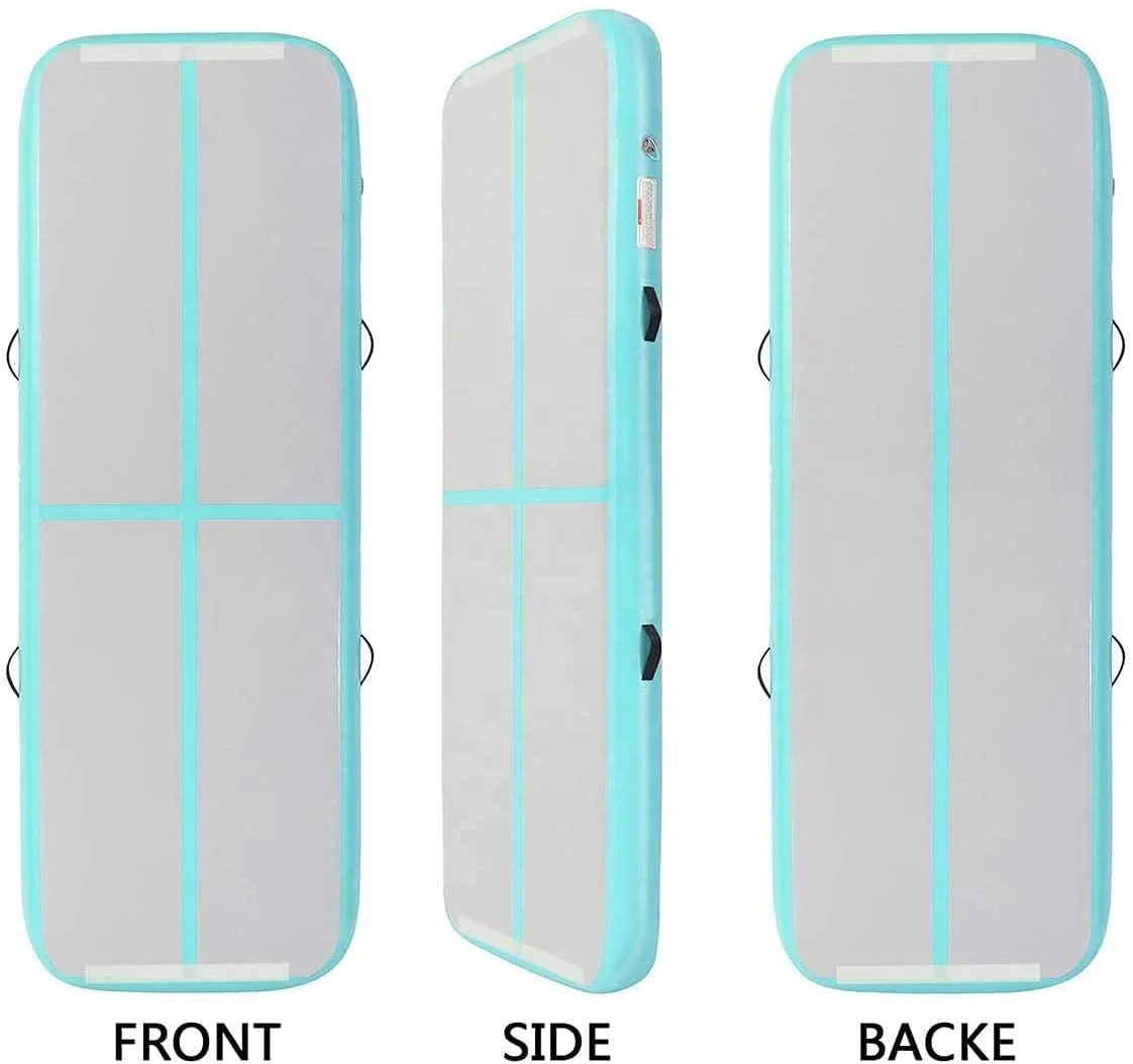 Air Tumble Track Inflatable Gymnastics Mat Gymnastics Training Mat with Electric Air Pump for Home/Outdoor/Gym/Cheerleading/Yoga