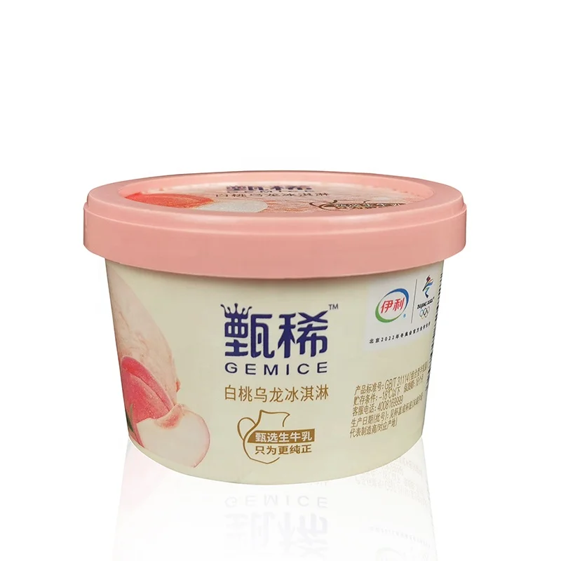 Pint print ice cream cup food grade bpa free eco friendly frozen safe 4oz 5oz 6oz ice cream cup pp with lid and spoon