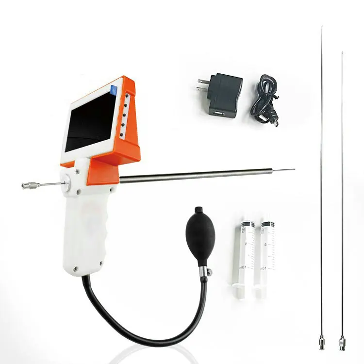 Portable Animal Goat Digital AI Gun Equipment Cattle Veterinary Artificial Poultry Dog Visual Insemination Gun with Camera