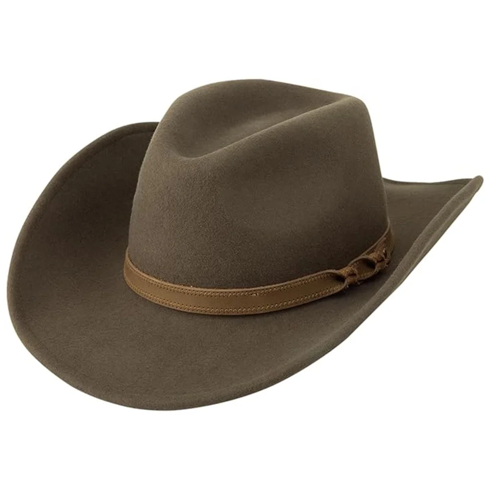 OEM ODM buy promotional manufacturing designer wooly distressed wool felt cowboy hat with custom logo for men