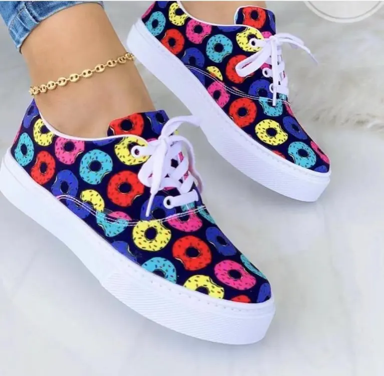 Summer Fashion Lace Up Sneaker Shoe Womens Canvas Casual Women Shoe 2022 Comfortable Walking Canvas Shoes