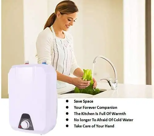 FVSTR Electric Water Heater Smart RV 3.0-Gallon 10L 1.5KW US Safty Plug 120V Electric Water Heater Smart Hot Water Heater Boiler