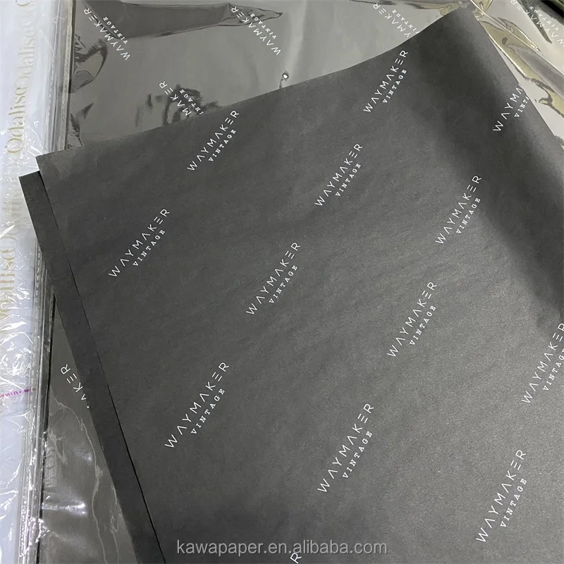 Eco Friendly Black Wrapping Tissue Paper Custom Full Printed - Buy Black Wrapping Tissue Paper