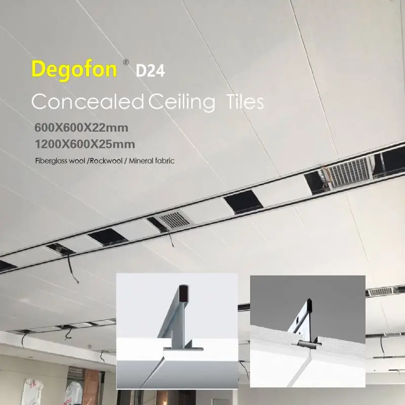 Ceiling Fireproof Tiles Rockwool Board For Floating Soundproof Panel Studio Acoustic Panels White Deofon Mineral Wool