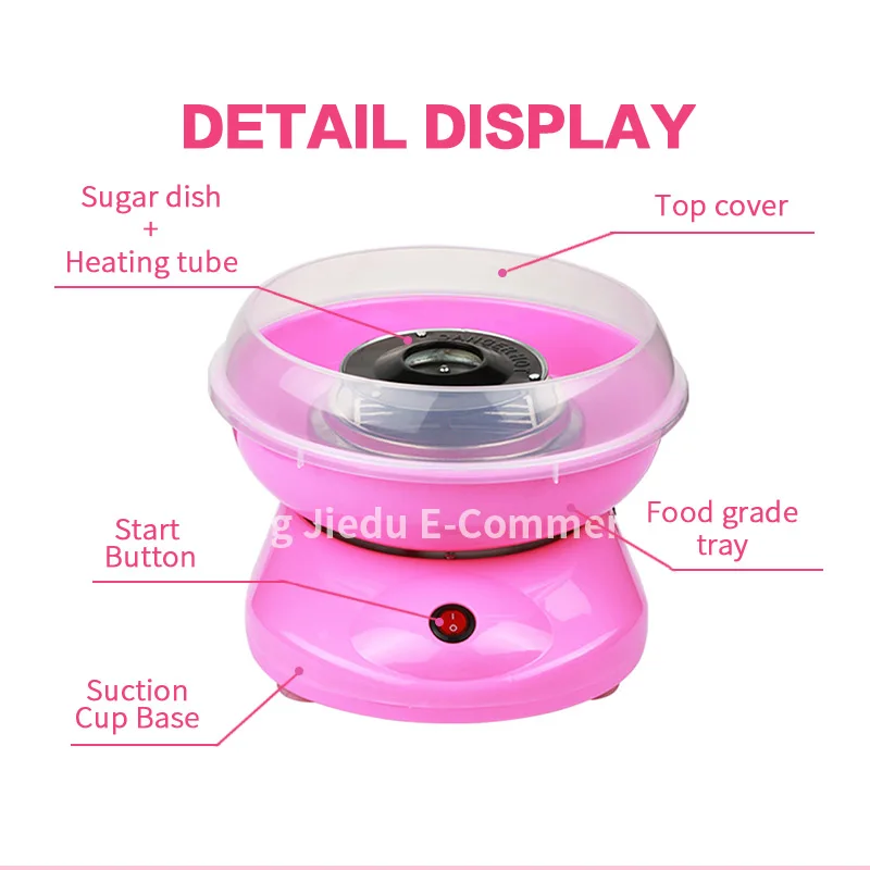 Pink Mini Home Use CE FCC Automatic Electric Marshmallow Floss Sugar Making Cotton Candy Machine For