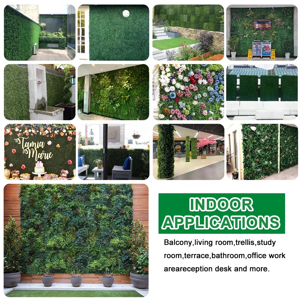 Diversiform artificialfence hedge screen fireproof boxwood panel plant grass wall