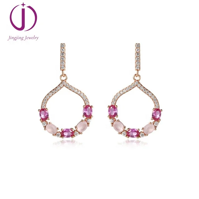 jingjing jewelry sterling silver zirconia circle earring unique earrings for girls