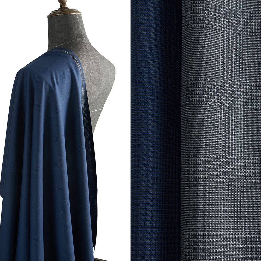 New Arrival 50W 50P Worsted Merino Wool Fabric Wool Blend Fabric Luxury Italian Suit Fabric for Men Suits