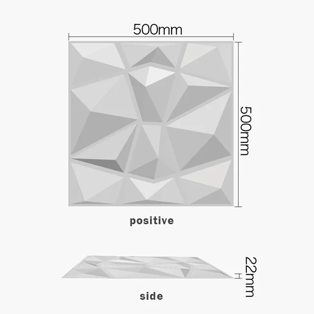 Waterproof Flame Retardant PVC 3D Diamond Wall Panel for Interior Decoration Low Price Ceiling Cladding for Living Room Office