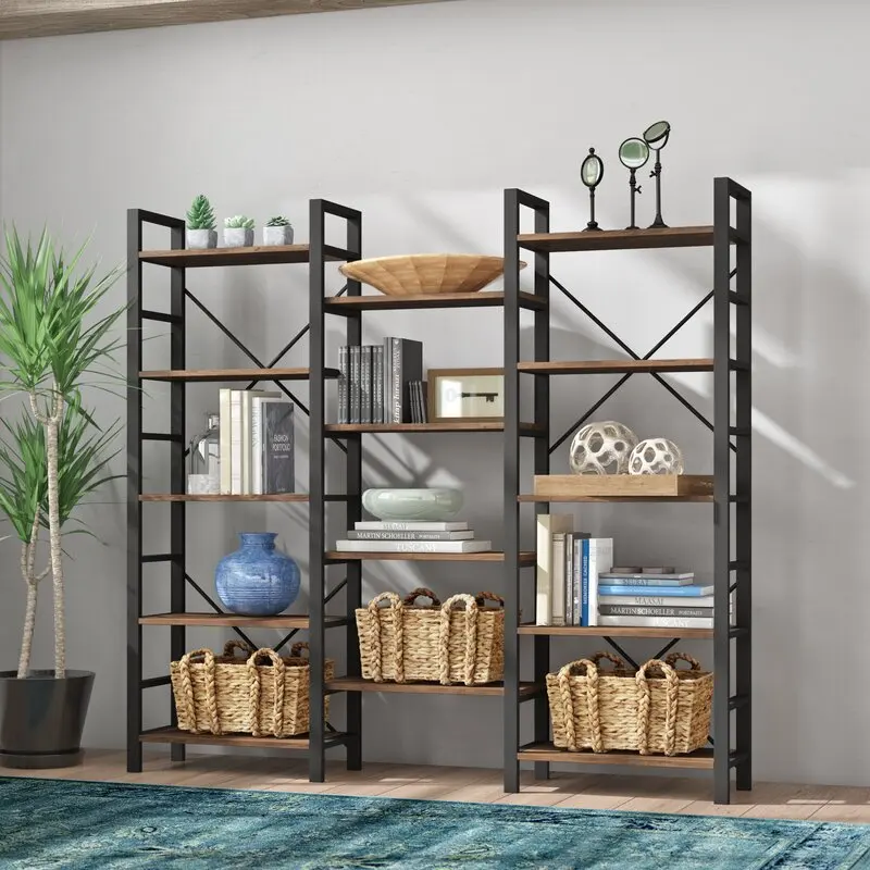  Minimalist and Vintage Style Metal Etagere Bookcase for Home