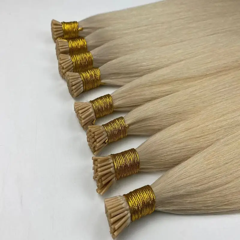 Wholesale Double Drawn Italian Jerry Curl Hair Extensions Prebonded I-Tip and U-Tip Virgin Keratin Human Hair, 24-Inch Options