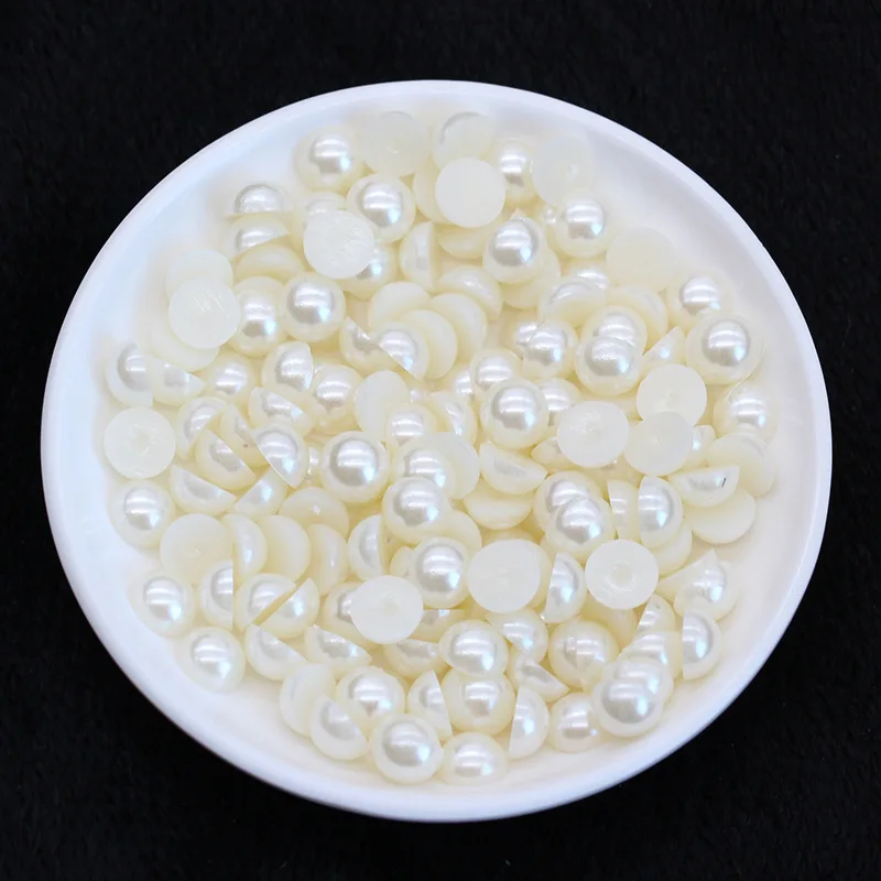 Hot Flat Back AB Pearls Loose Jewelry ABS Plastic Half Pearls Nail Art Handmade Craft DIY Rhinestone Beads Flatback Rhinestones