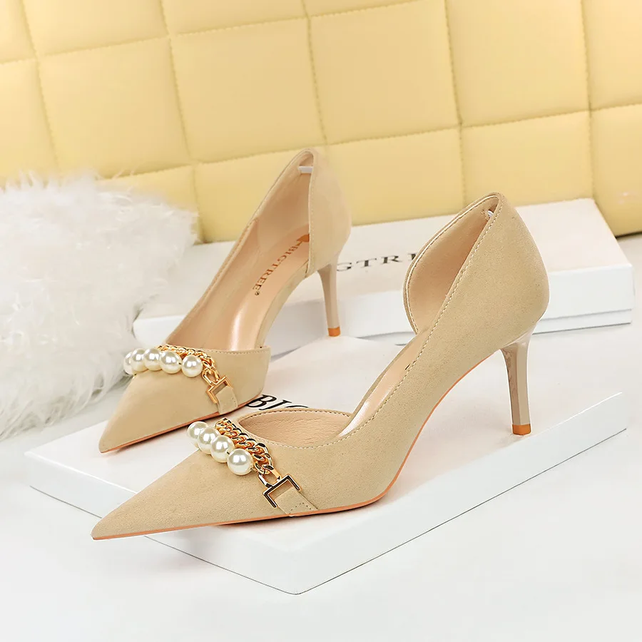 High Quality Beauty lady heels shoe Sexy woman pumps heel Pointed toe women wholesale