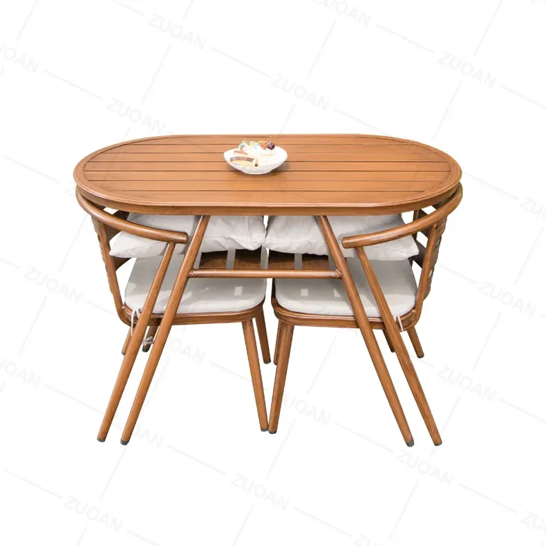 ZUOAN Morden Outdoor Balcony Table and Chairs Set Leisure Garden Furniture for Small Area Convenient Double Layer Design