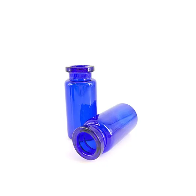 China factory supplies 3ml-10ml blue penicillin bottle pharmaceutical small cosmetic glass bottles for medical purposes