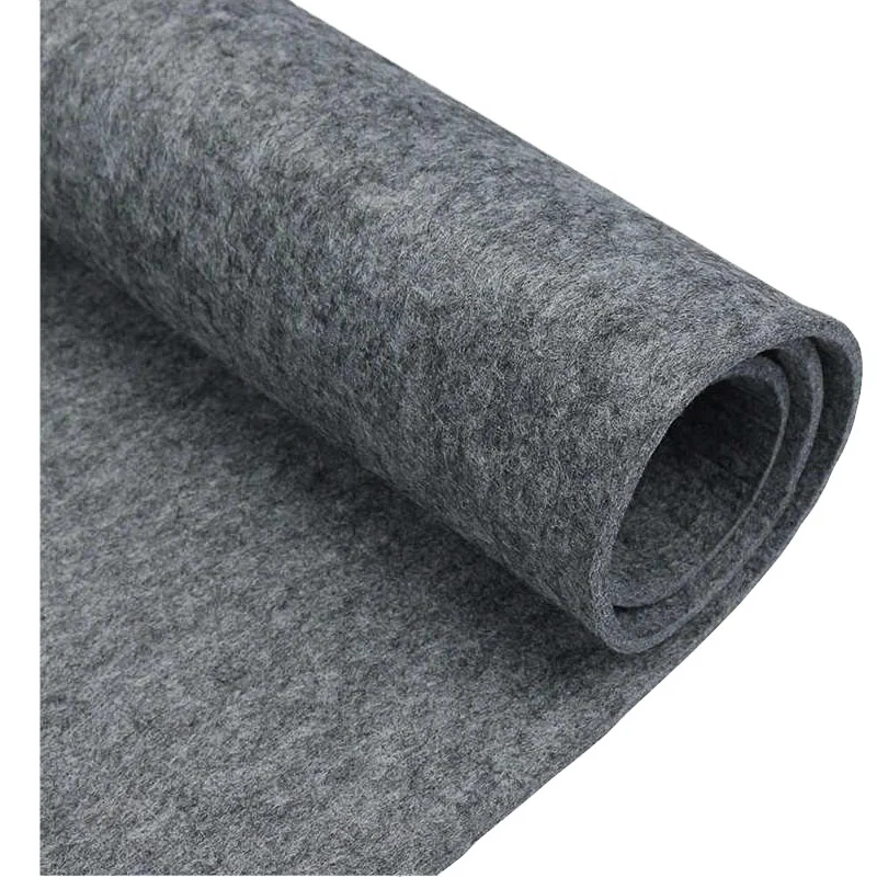 High Quality Lowest Price Grs Rpet Recycled Polyester Material 8mm 9mm 10mm  Non woven Grey Felt Roll Felt Carpet Felt Underlay