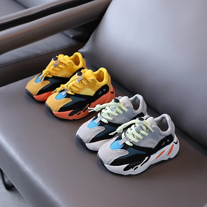 
2021 Children Fashion Sneakers Lace-Up Toddler Little Big Kids Casual Sports Walking Trainers Boys Girls Designer Brand Shoes 