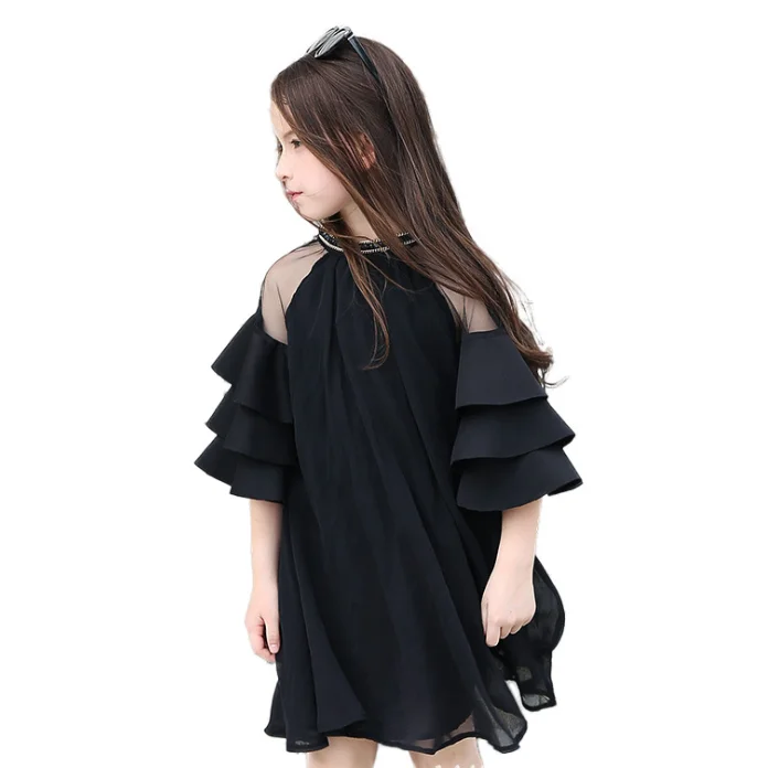 
Ruffle Sleeves Chiffon Dresses For Girls Clothing Age 5 16 Year New Big Girl Party Dress Children Vestido Y11499 
