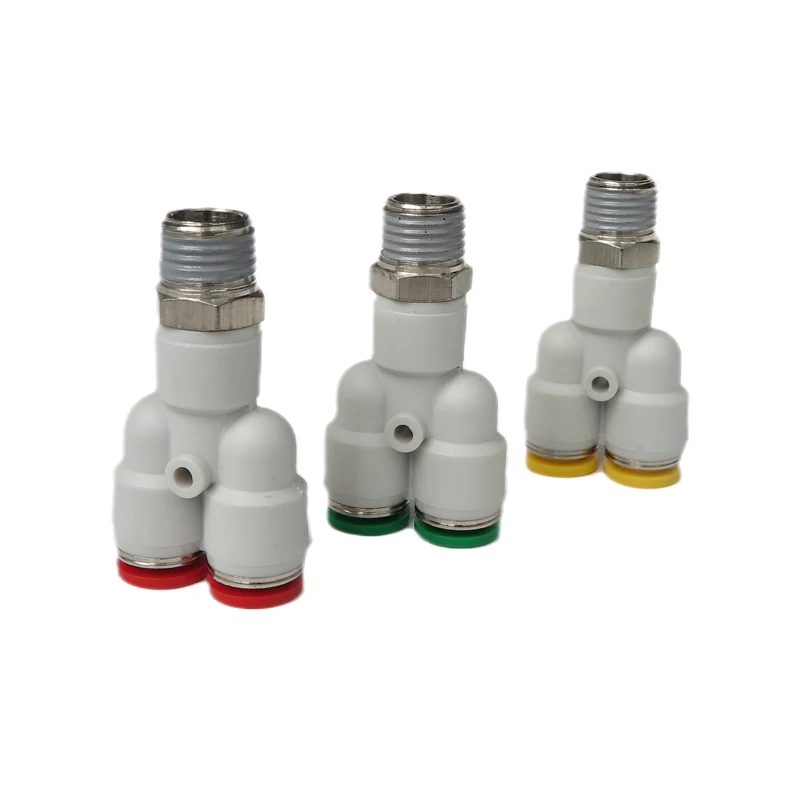 6mm Male Thread Y Shaped One Touch Pneumatic Fitting Connector PWT-R Pipe Hose Fittings