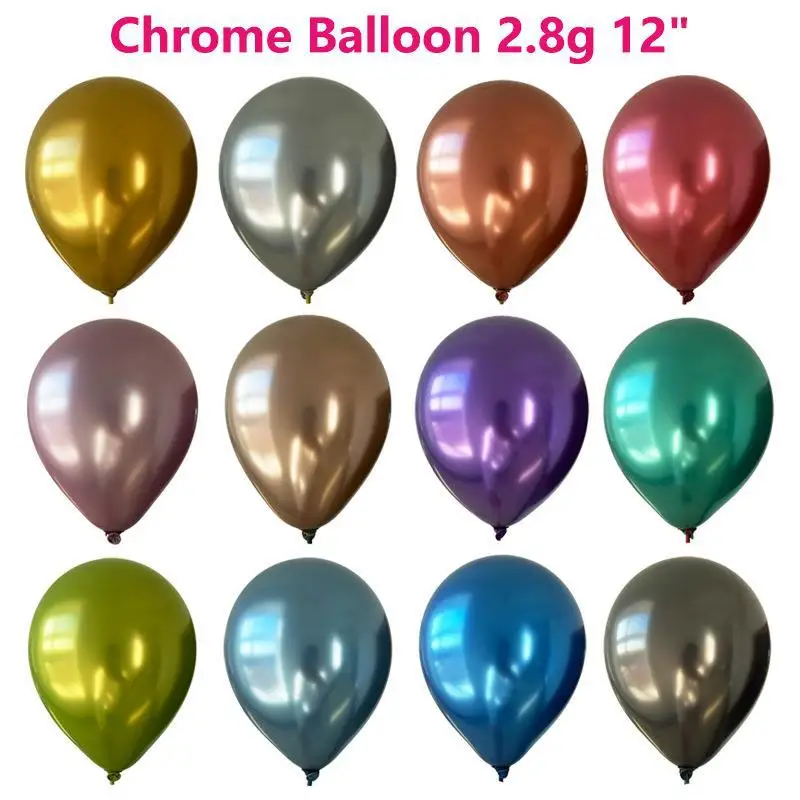 12 inch Metal Pearl Latex Balloons Thick Chrome Metallic Globos Birthday Decoration Chrome Party Metallic Balloon