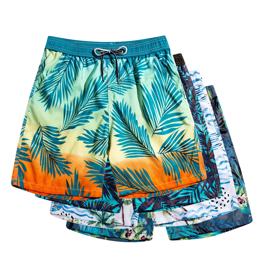 Wholesale Cheap Men Women 100% Polyester Quick dry Waterproof UV Sublimation Print Board Shorts Swimming Hawaiian
