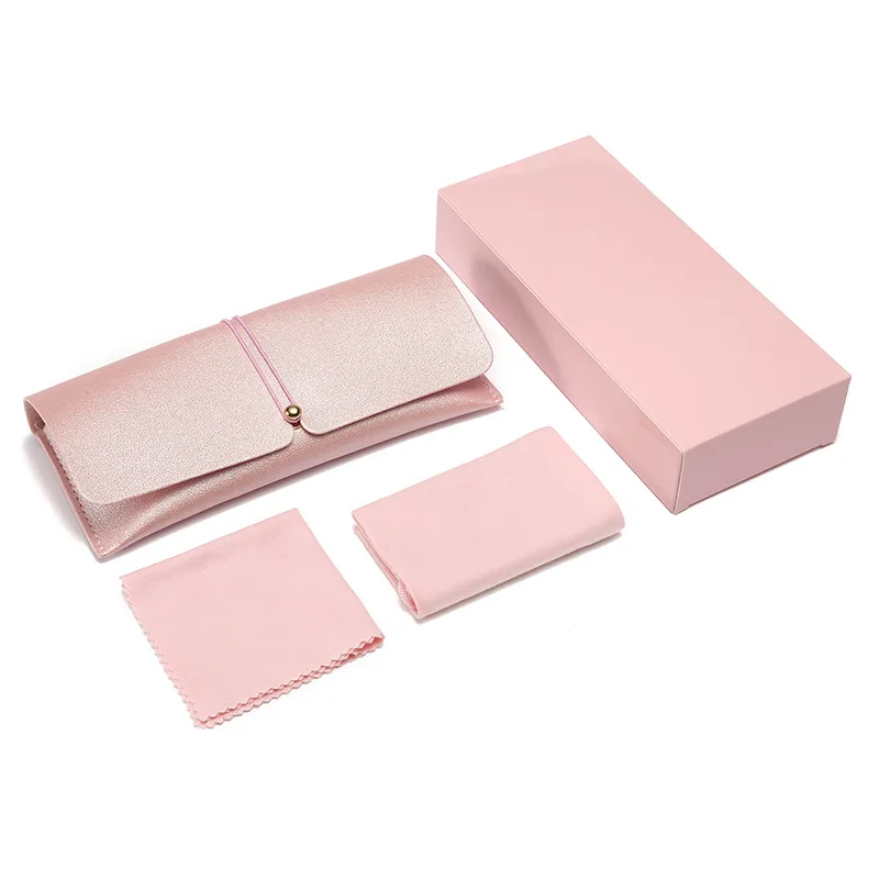 Fashion Sunglasses Box Custom Logo Soft Leather Spectacle Case Bag Glasses Packaging Set
