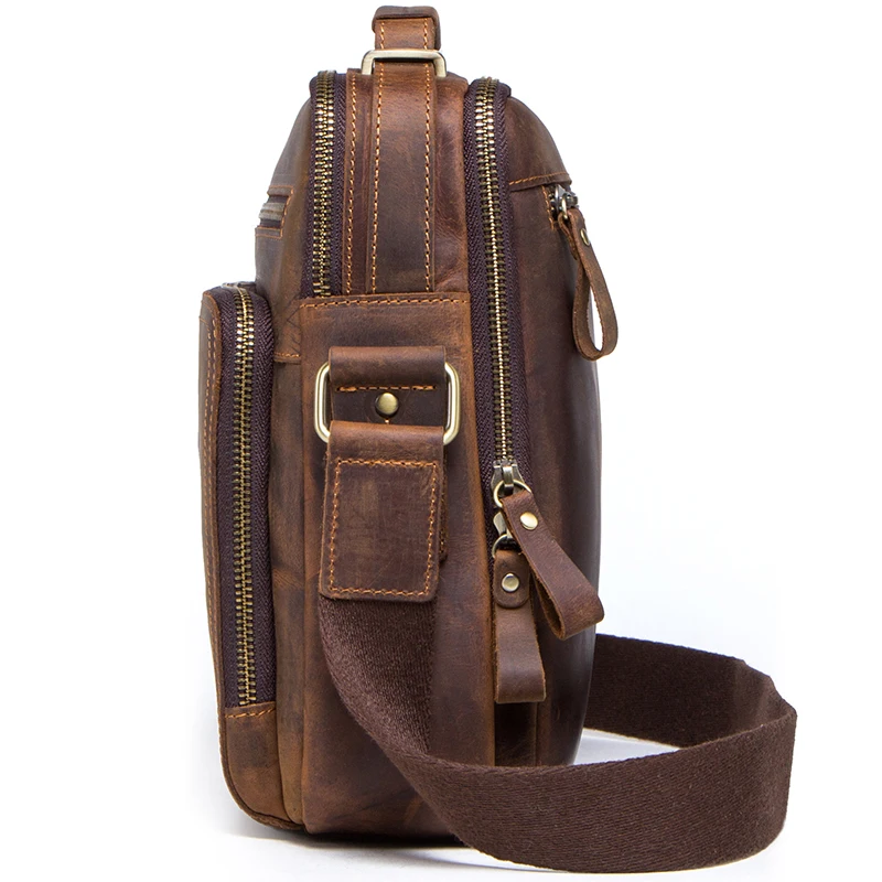 Контакта Винтаж crazy horse кожа 9,7 дюймов коврик из натуральной кожи для мужчин Противоугонная сумка через плечо набор туфель и сумки с инкрустацией большим количеством карманов