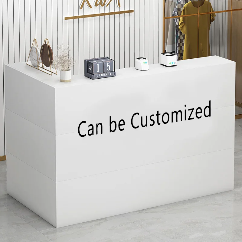 
Cheap Custom Modern Luxury Wood Nail Beauty Spa Salon White Front Reception Desk 