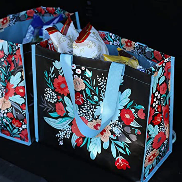 Custom Printed Logo Gift PP Woven Bag Shopping Handle Bag