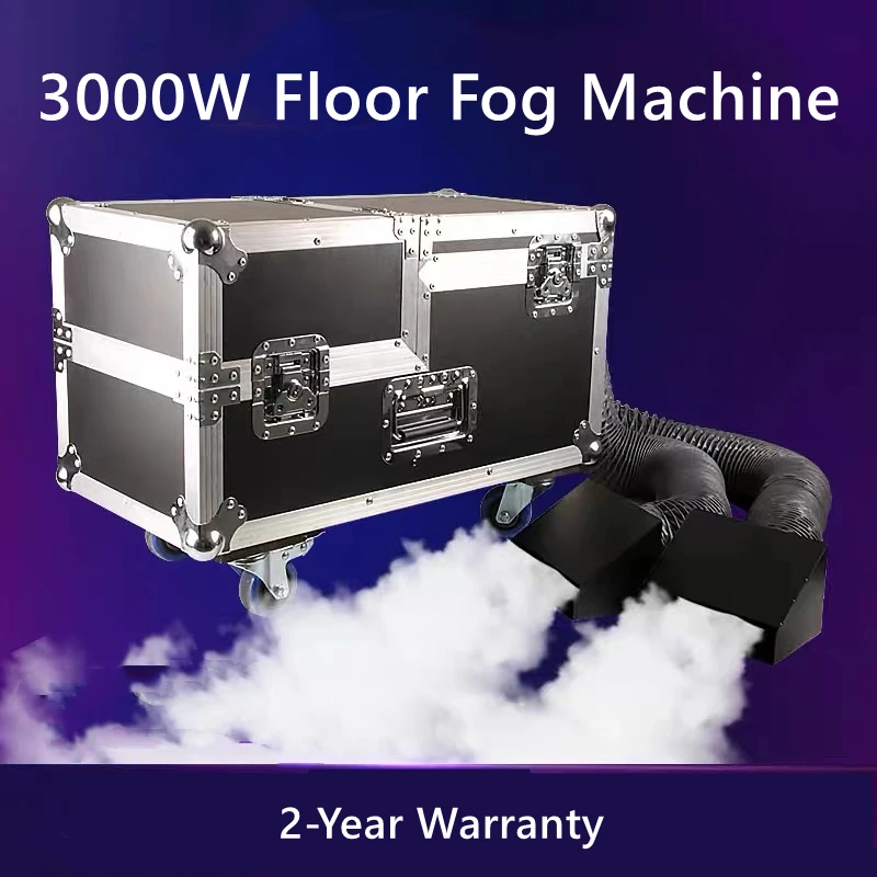 3000w low lying fog machine water base smoke machine  DMX512 control and remote control with Flight Case