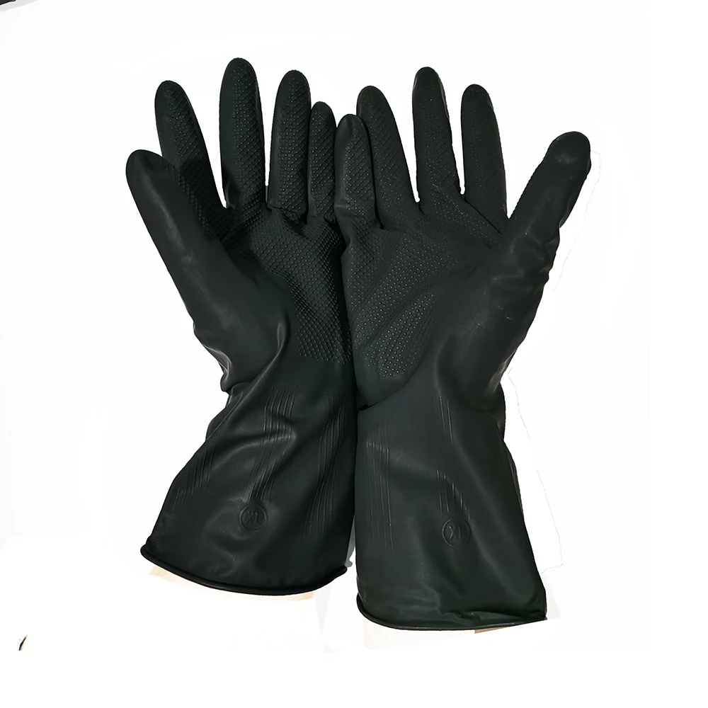 wholesale household clean black latex working gloves