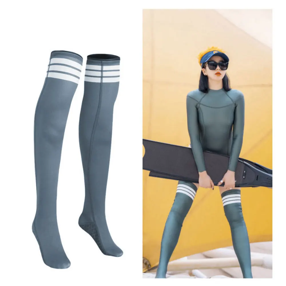 Premium Neoprene Woman Girl Long Stocking Non-Slip Thigh High Socks Underwater Diving Socks