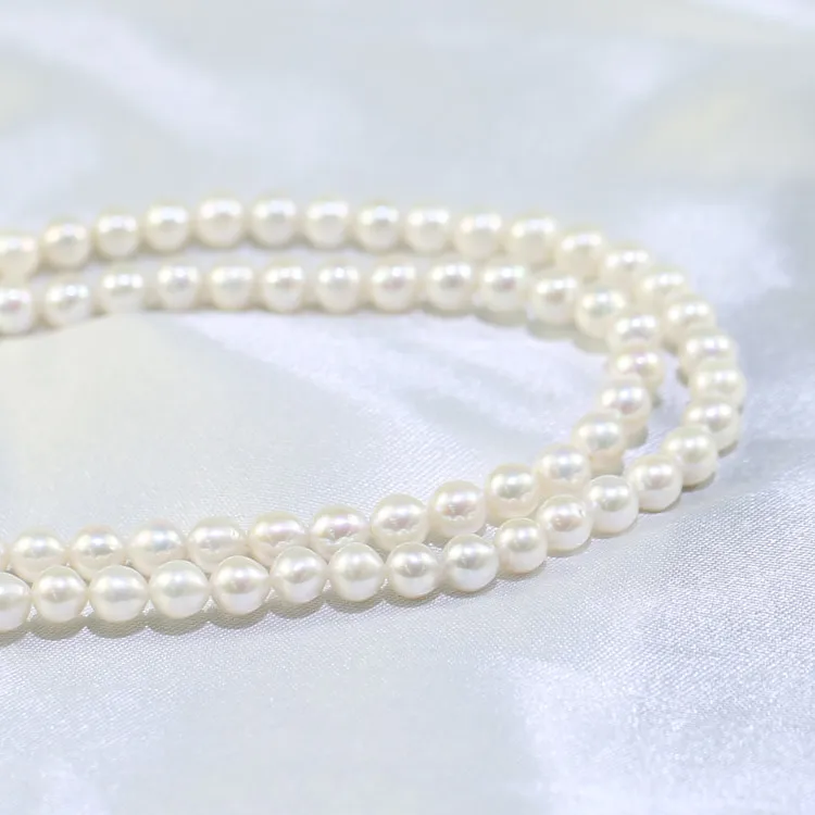 Cultured pearl high 6-6.5mm AA near round Chinese akoya high quality freshwater pearl string