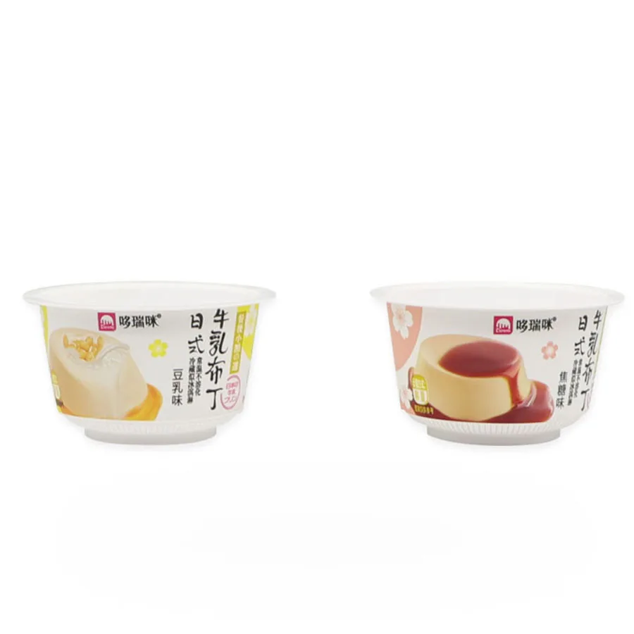 Premium IML Wholesale Customized plastic pudding cups with lids Plastic cup Packaging cup