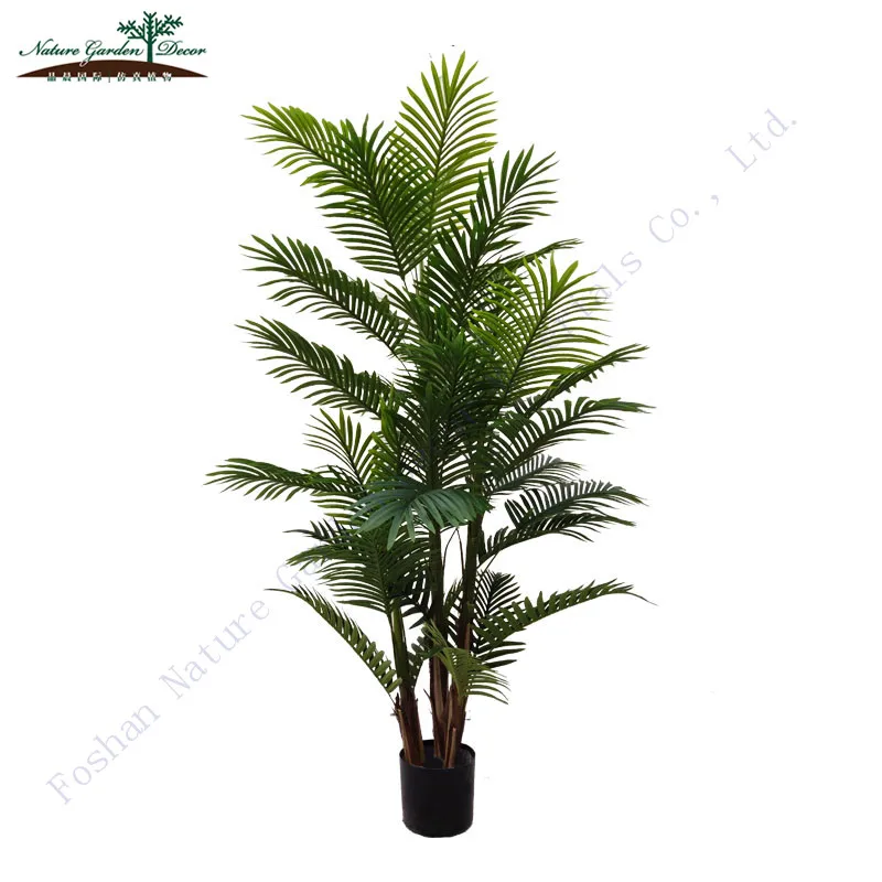 Indoor decorative artificial outdoor palm trees plastic palm tree plant leaves