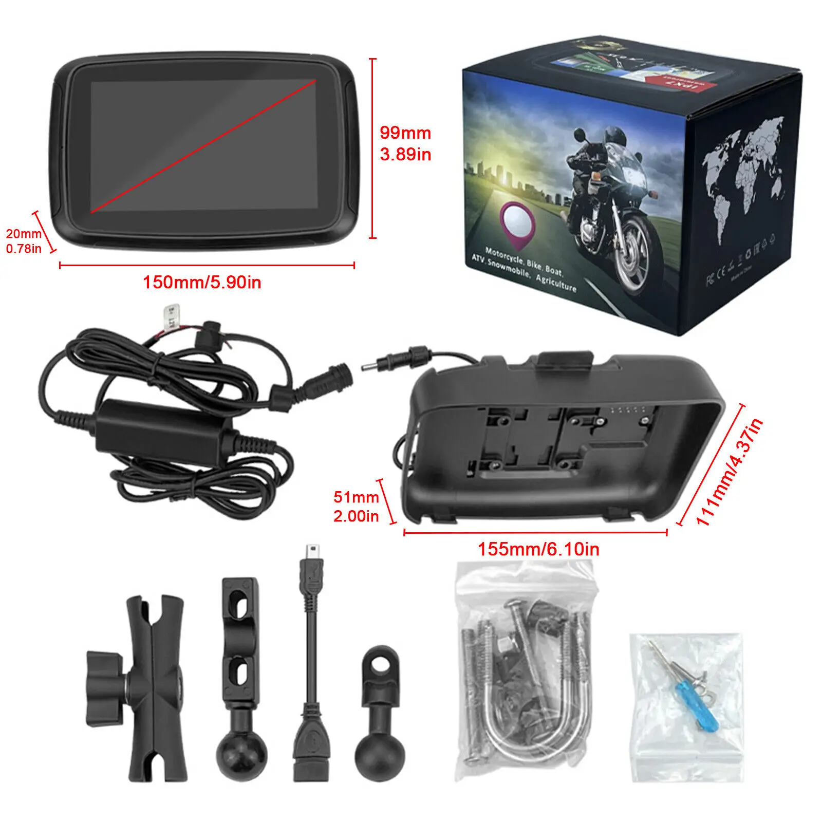 Распродажа gps-навигатор для мотоцикла 5 дюйма Bluetooth