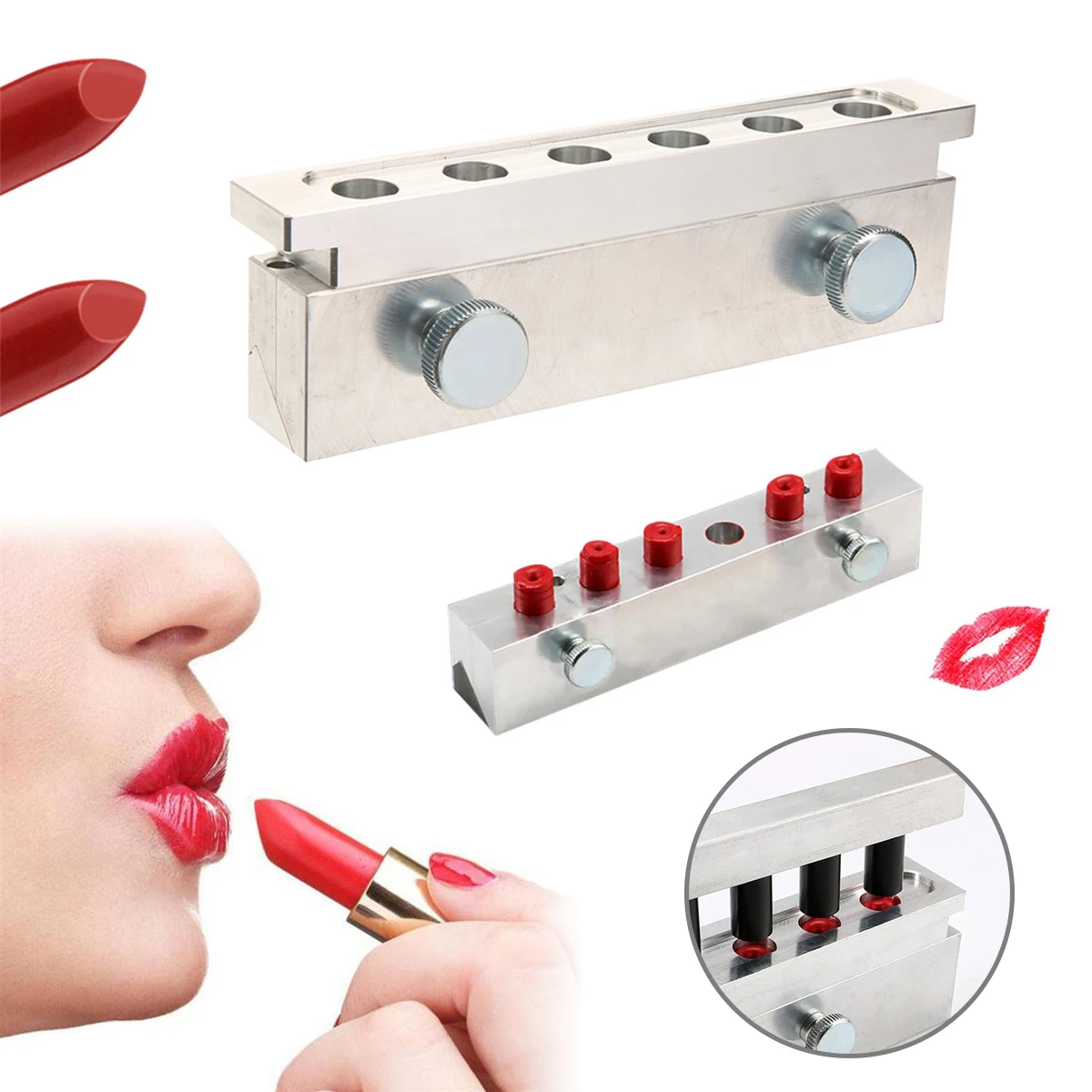 OEM Cosmetic Silicone Lipstick Mold  DIY   add your logo to Silicon Lipstick Mold 10 Cavities Lipstick mold for factory