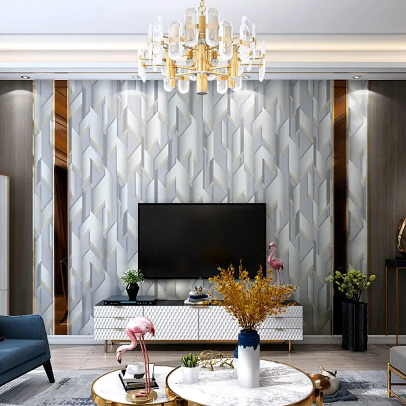 2023 Nordic Abstract PVC 3D Wallpaper for Bedroom Walls Living Room Hotel Home Decor Stripe Vinyl papier paint Decoration