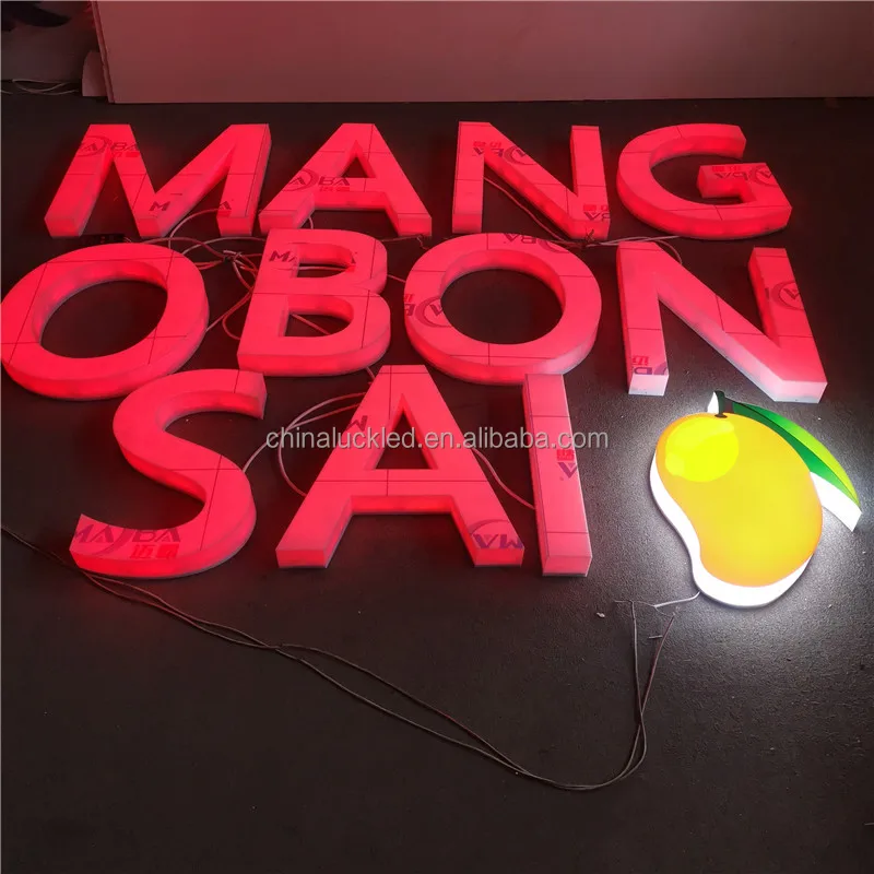 Custom Outdoor Business Wall logo RGB Full Lighting Led Sign