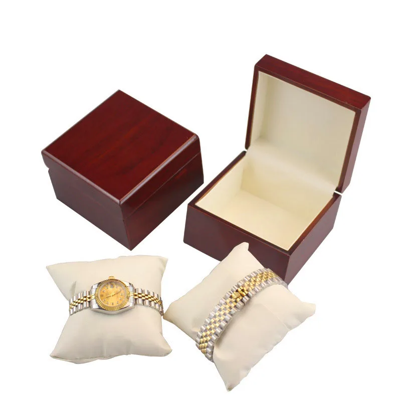 Simple Jewelry Gift Box Premium Single Wood Watch Gift Box With Pillow