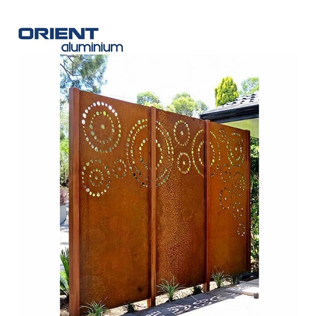 outdoor privacy safety swimming pool laser cut perforated aluminum metal screen fence panels for home hotels garden decoration