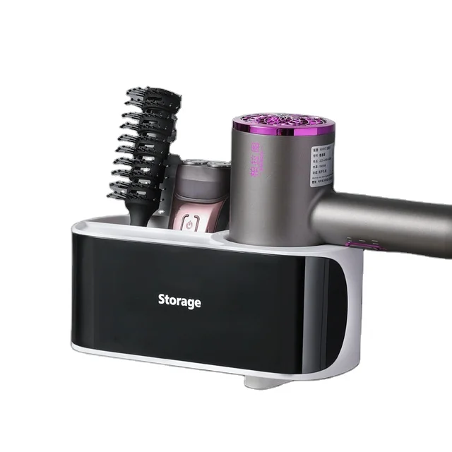 Good Products High Standard Stocked Blower Hair Dryer Storage Rack Hair Dryer Holder For Bathroom