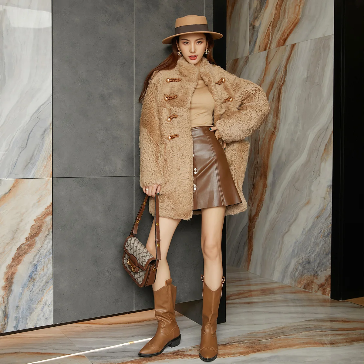 Winter Luxury Collar Girl Jacket Sheepskin Coat Women Winter Clothes 2022