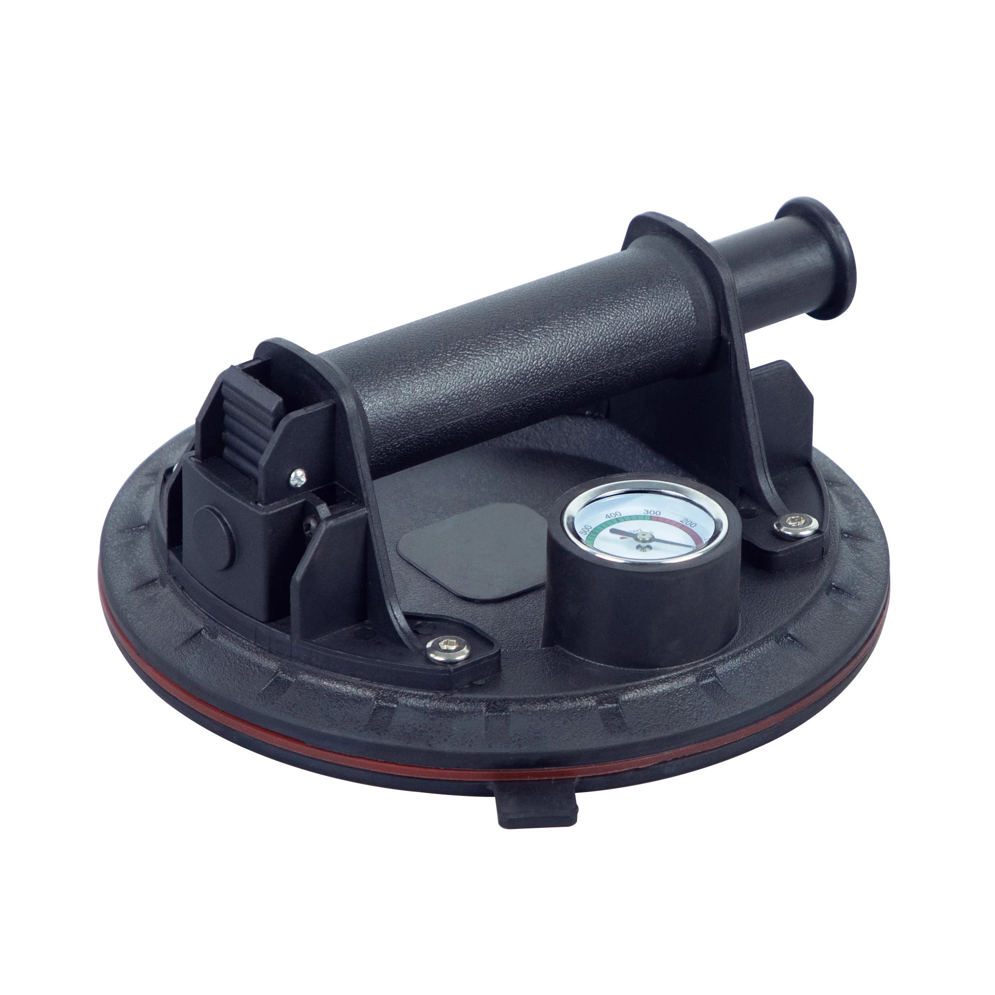 Sali heavy duty 8 inch ABS rubber powerful 200kg glass tile vacuum suction cup with pressure gauge
