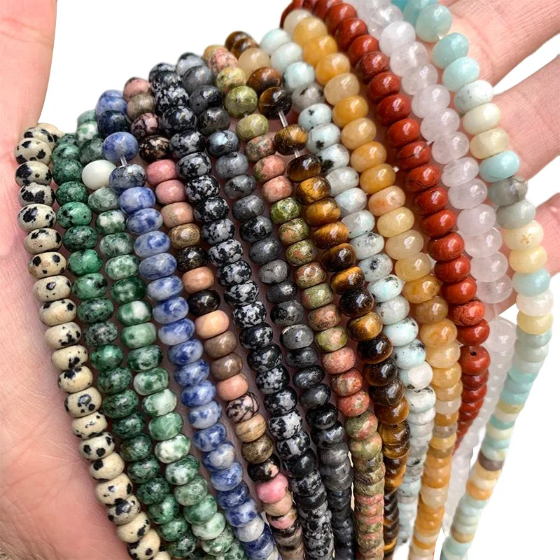 6*4mm Nature Stone Abacus Beads Red Stone Tiger Eey Rondelle Loose Beads Strand Diy Bracelet Necklace Jewelry Accessories