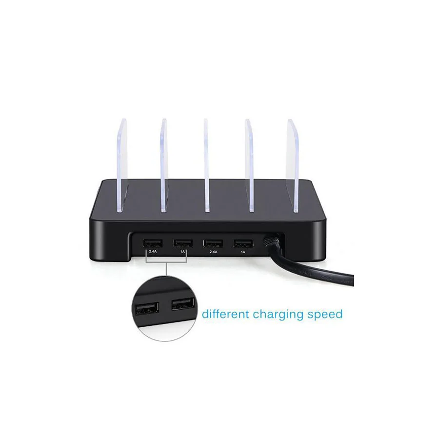 ABS material, 4 Ports Mini USB Desktop Charging Stand Organizer