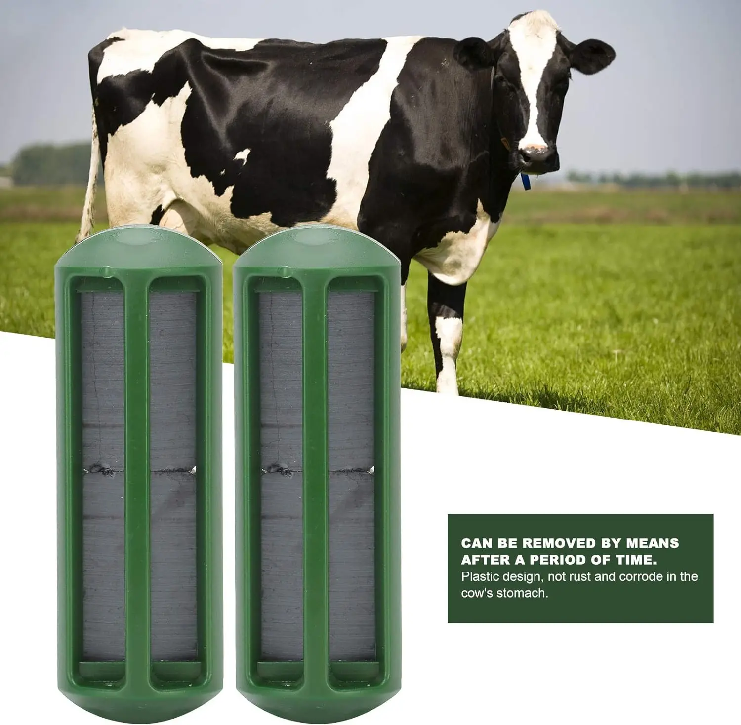 Livestock Supplies Harmless Cow Magnets Protection Plastic Cow Magnets for Cattle Green 2pcs